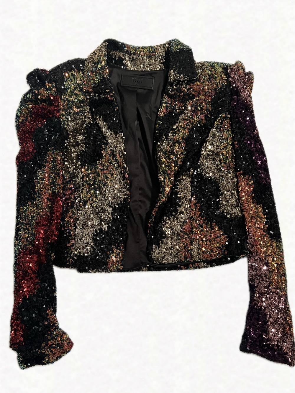 Blank NYC Multicolor Sequin Cropped Blazer Jacket
